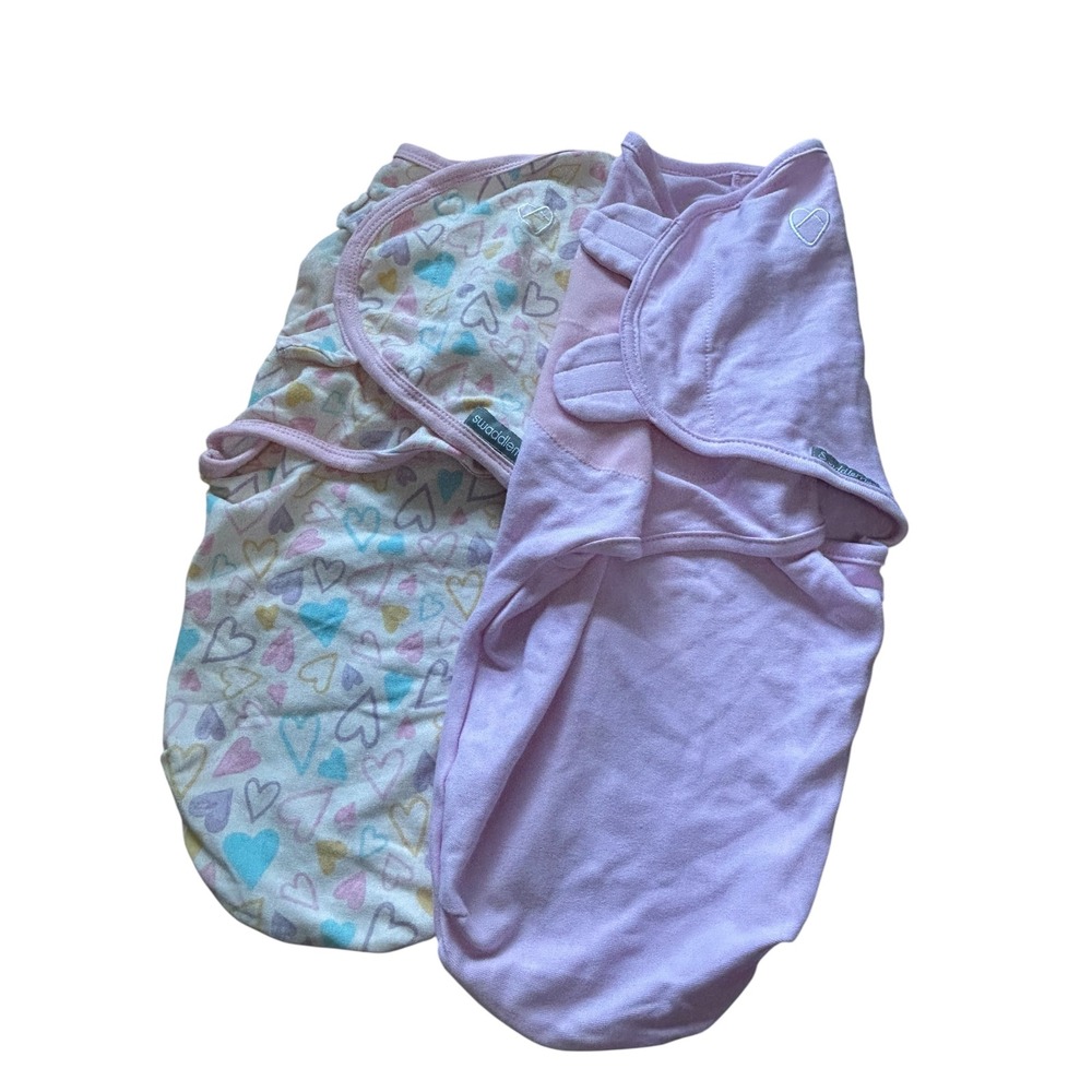 SwaddleMe Baby Swaddle Wraps Hearts Pink Lavender 0-3M‎